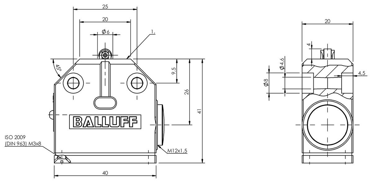 BALLUFF Mechanischer Positionsschalter - BNS008E, 1 St.-1