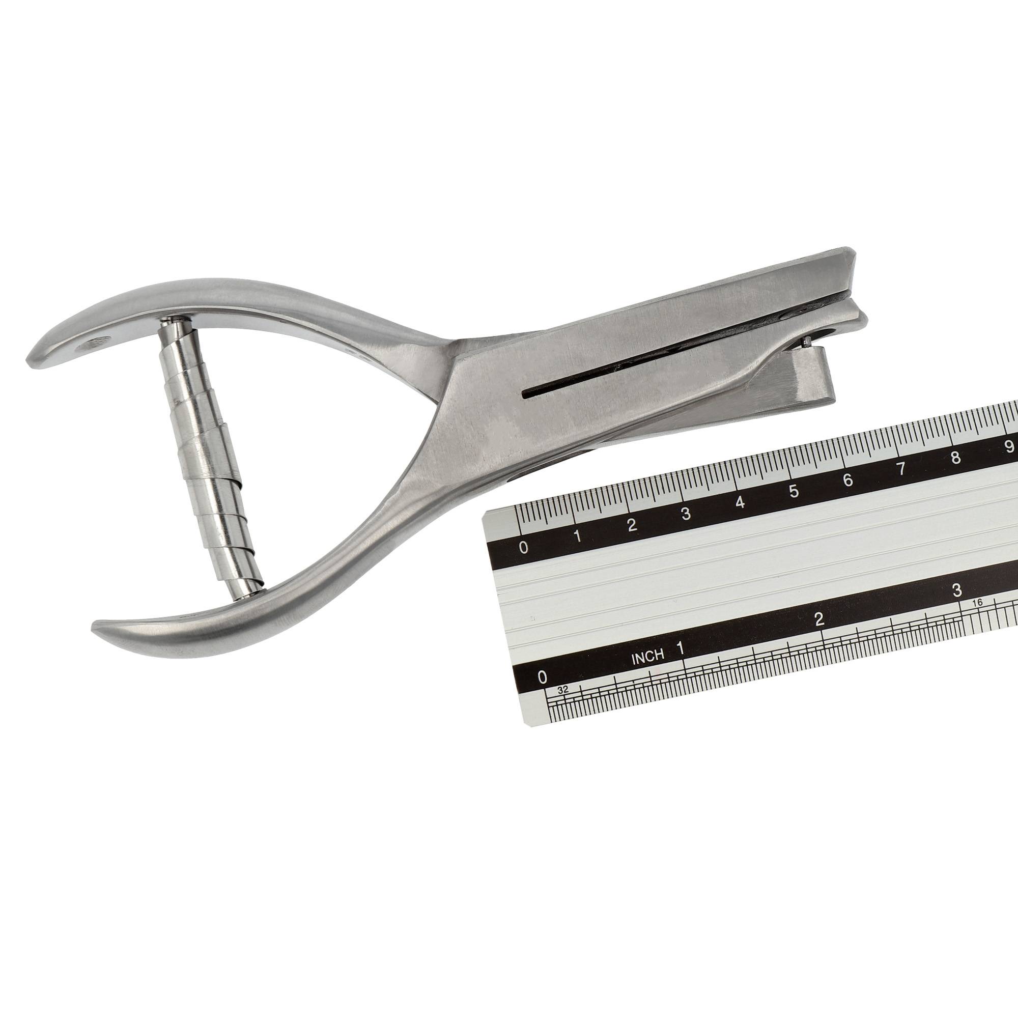 Labelident Kerbzange 4 mm, mit dreieckiger Kerbform, Maultiefe 48 mm-1