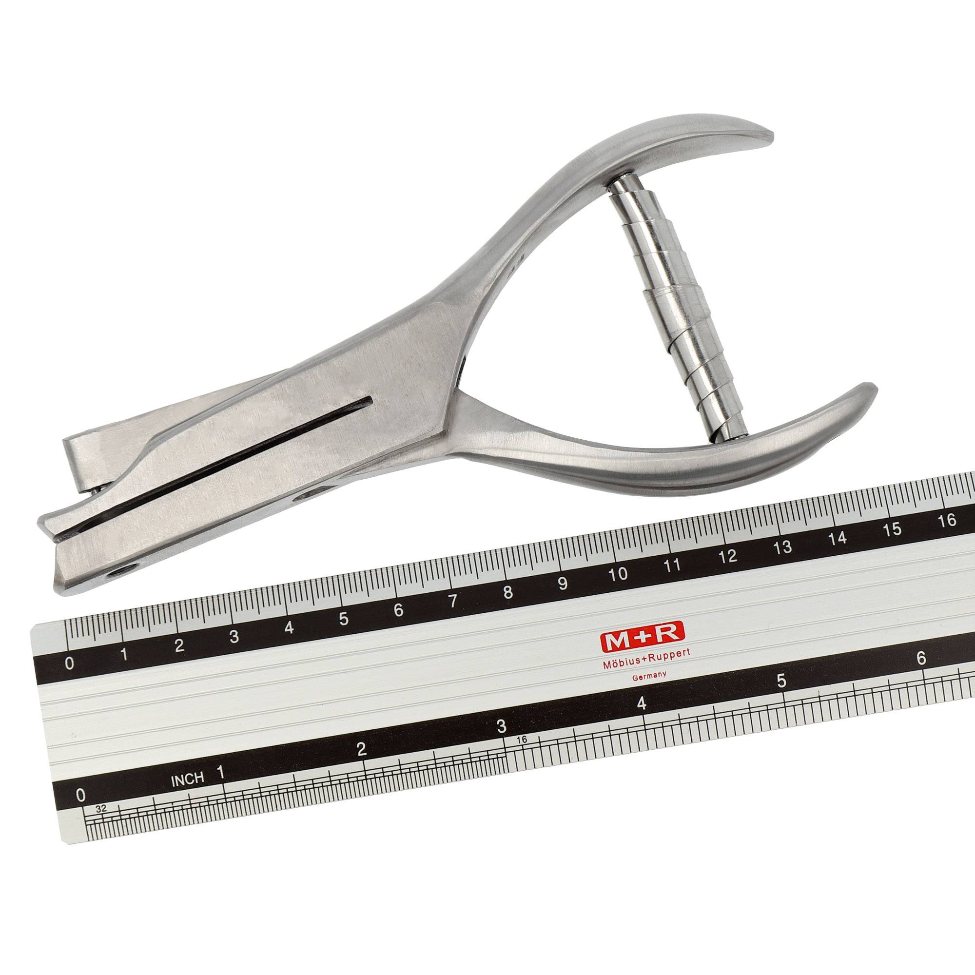 Labelident Kerbzange 4 mm, mit dreieckiger Kerbform, Maultiefe 48 mm-2
