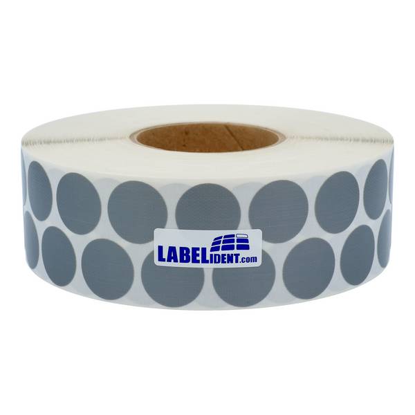 Labelident Geweberonden, Ø 30 mm, Nylon silbergrau, 3 Zoll, 5.000 Stück