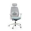 Ergonomischer Bürostuhl Skandis Pro mit Kopfstütze mint Gestell weiß hjh OFFICE