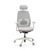 Ergonomischer Bürostuhl Skandis Pro mit Kopfstütze grau Gestell weiß hjh OFFICE