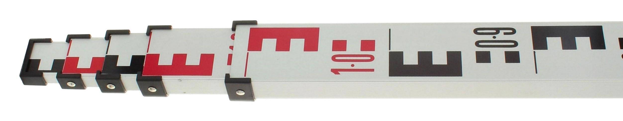 hedue® Nivellierlatte 5 m - Messlatte für Nivellierarbeiten, mit Teleskopauszug-1