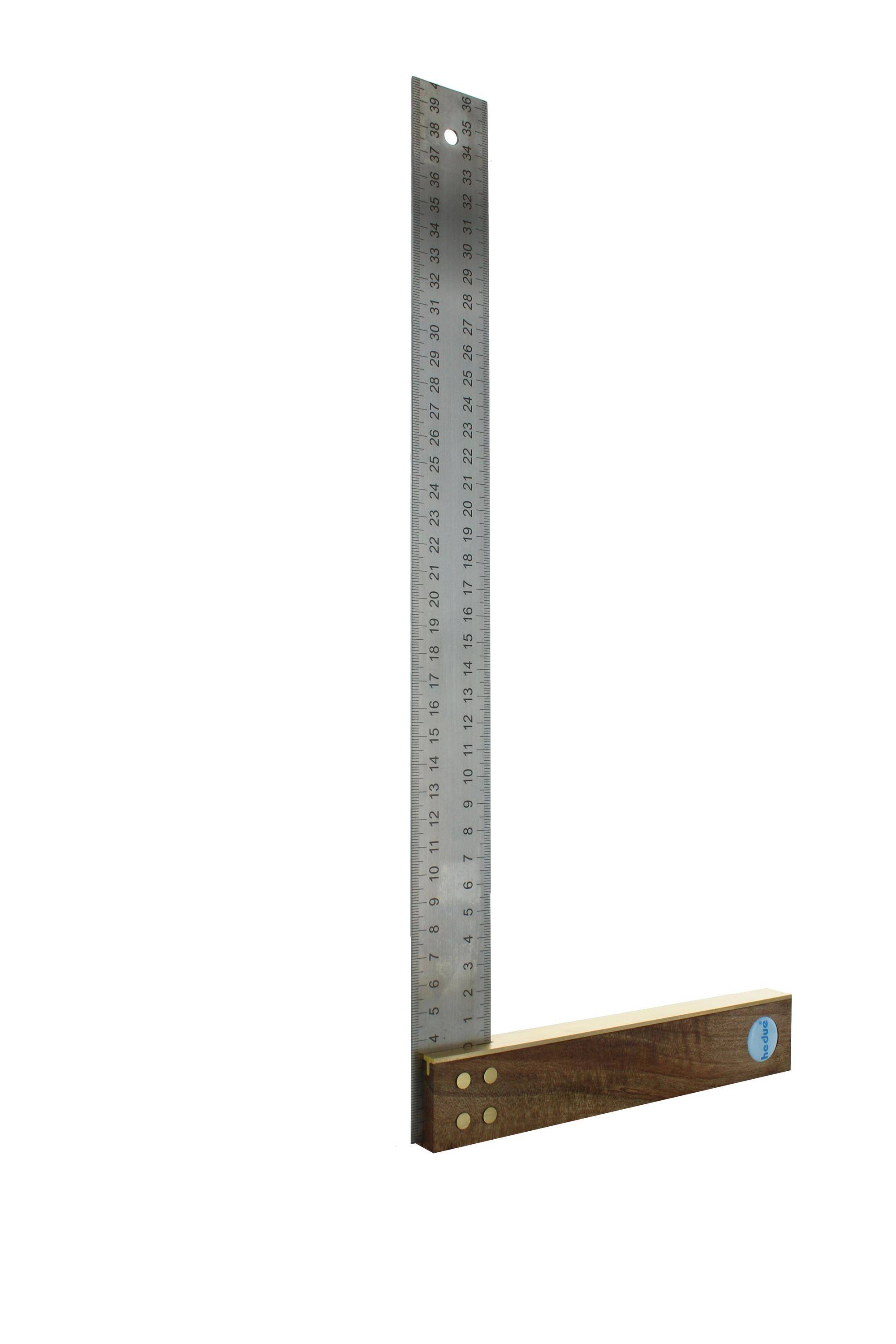 hedue® Tischlerwinkel 400 mm - Griff aus Nussbaum mit Edelstahlblatt 35 mm-0