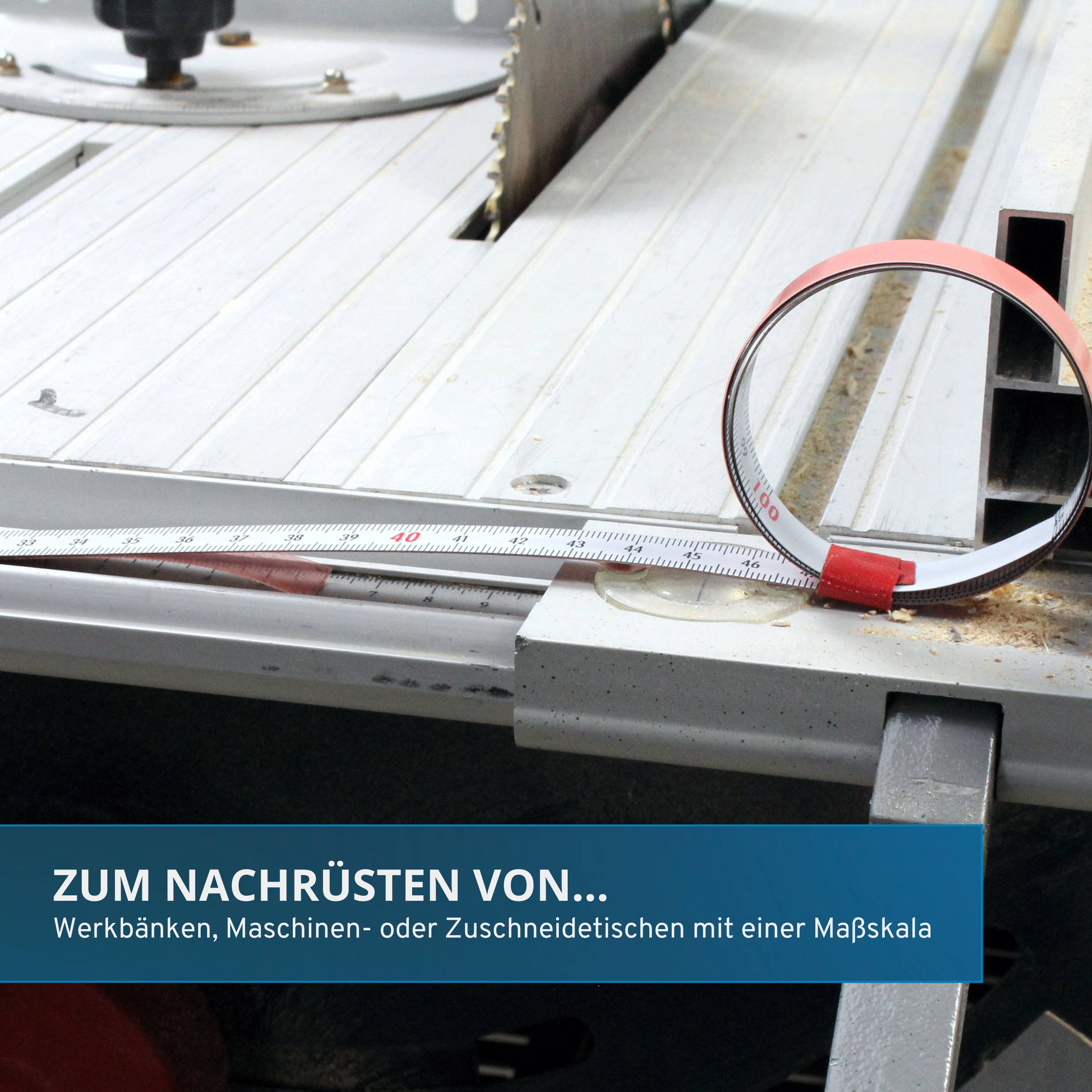 hedue® Selbstklebendes Maßband 20 m, von links nach rechts-2