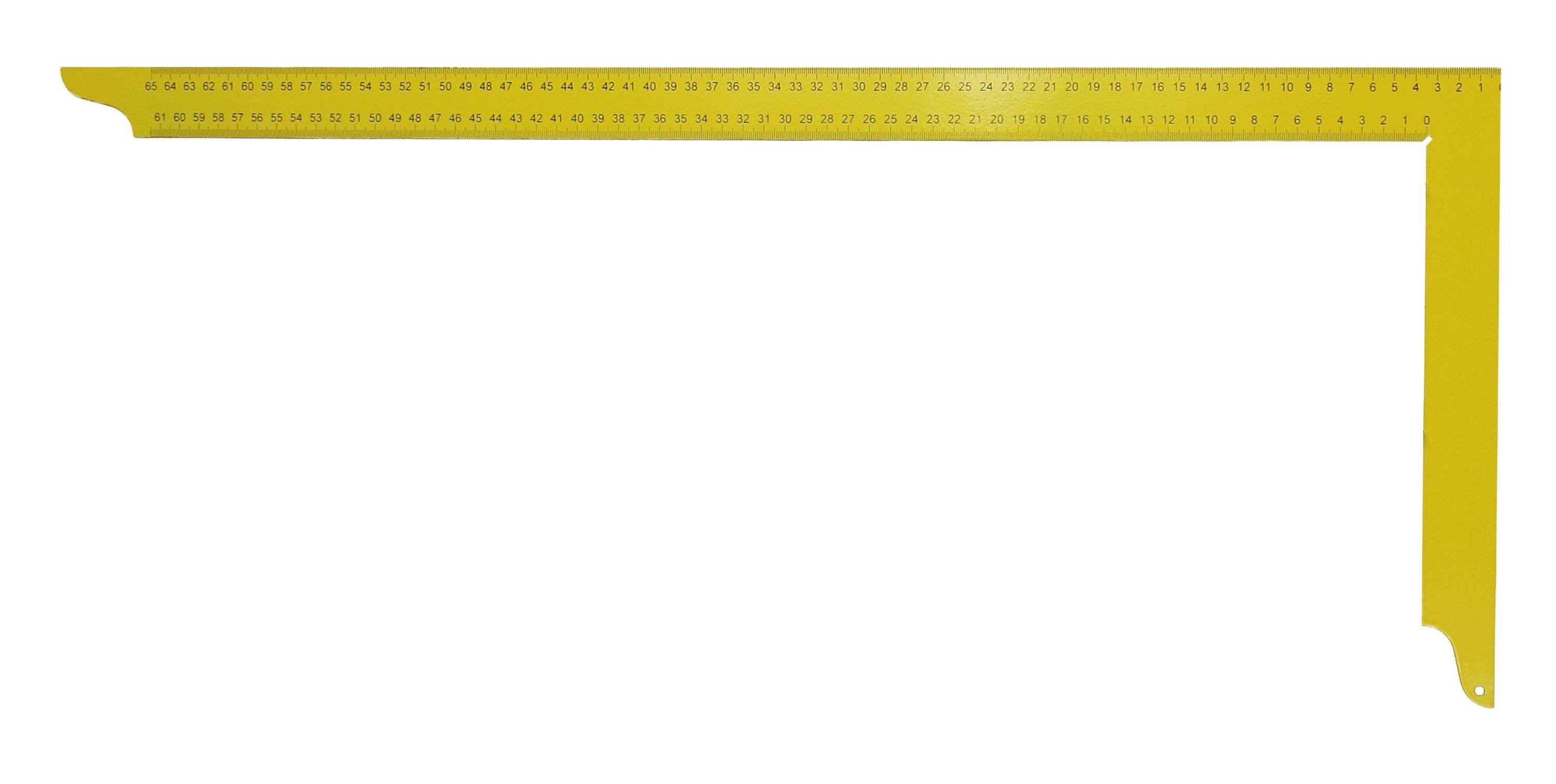 hedue® Zimmermannswinkel ZY - Gelber Zimmererwinkel aus gehärtetem Stahl mit mm-Skala Typ A, 1000 mm