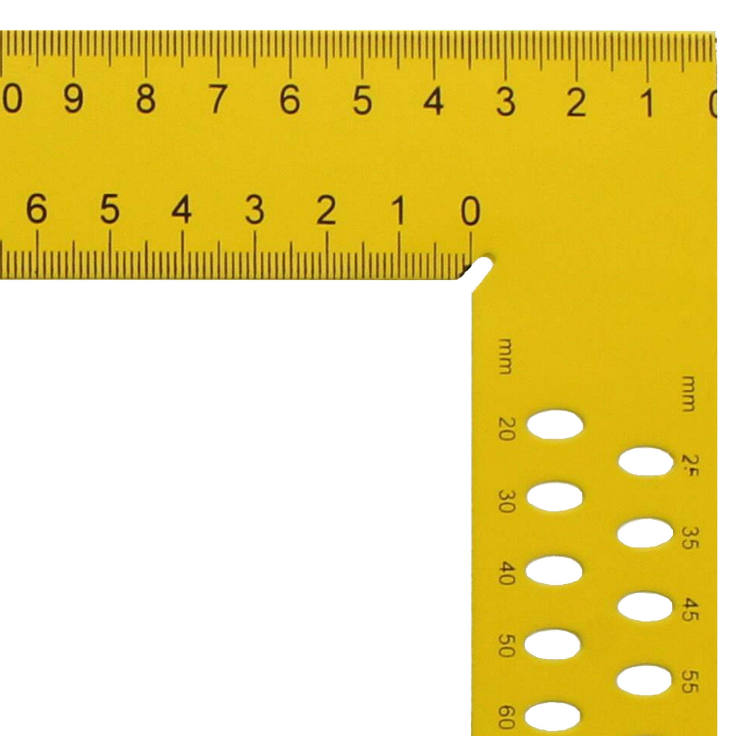 hedue® Zimmermannswinkel ZY 800 mm mit mm-Skala Typ A und Anreißlöcher (einzelverpackt)-1