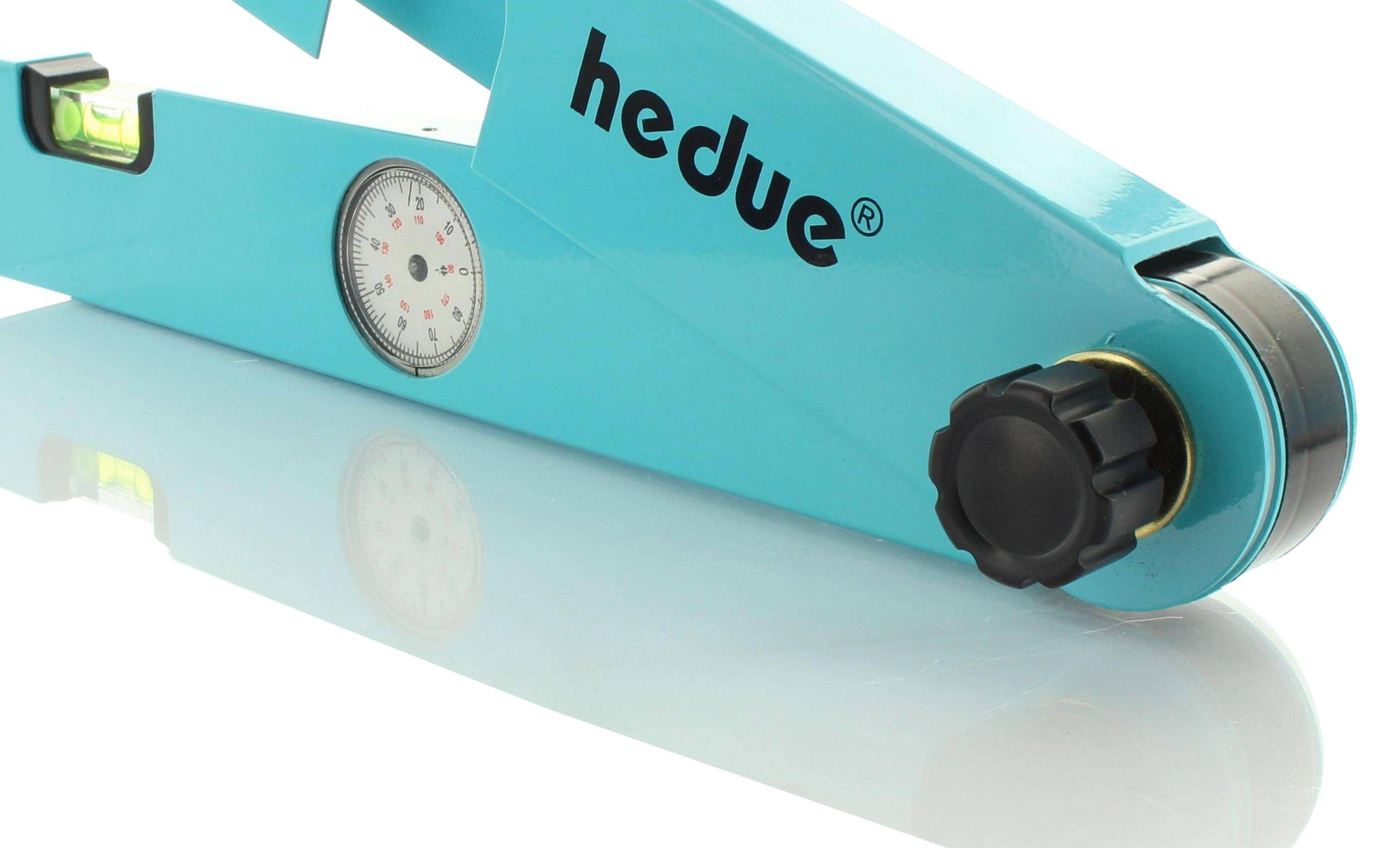 hedue® Winkelmesser AW1 - Analoger Winkelmesser mit Horizontal- und Vertikallibelle, Messbereich 0°-180°-2