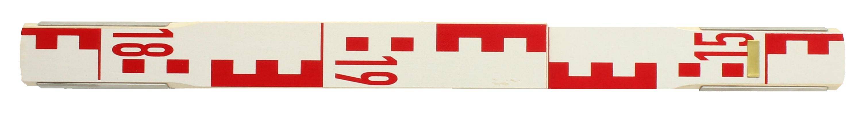 hedue® Nivellierzollstock 3 m - Geometer-Maßstab/Zollstock mit E-Teilung auf Vorderseite und mm-Skala auf Rückseite-3