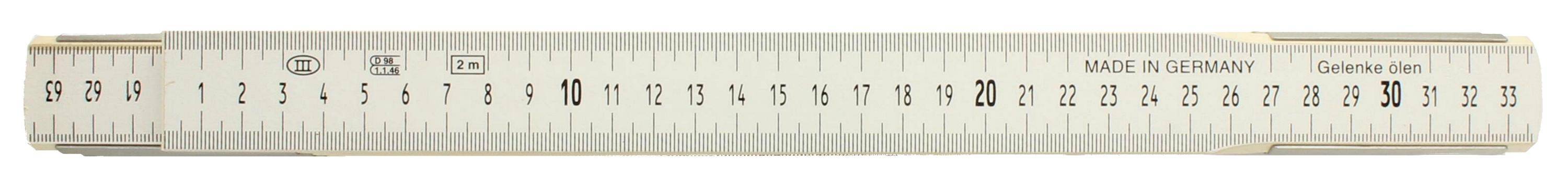 hedue® Nivellierzollstock 3 m - Geometer-Maßstab/Zollstock mit E-Teilung auf Vorderseite und mm-Skala auf Rückseite-4