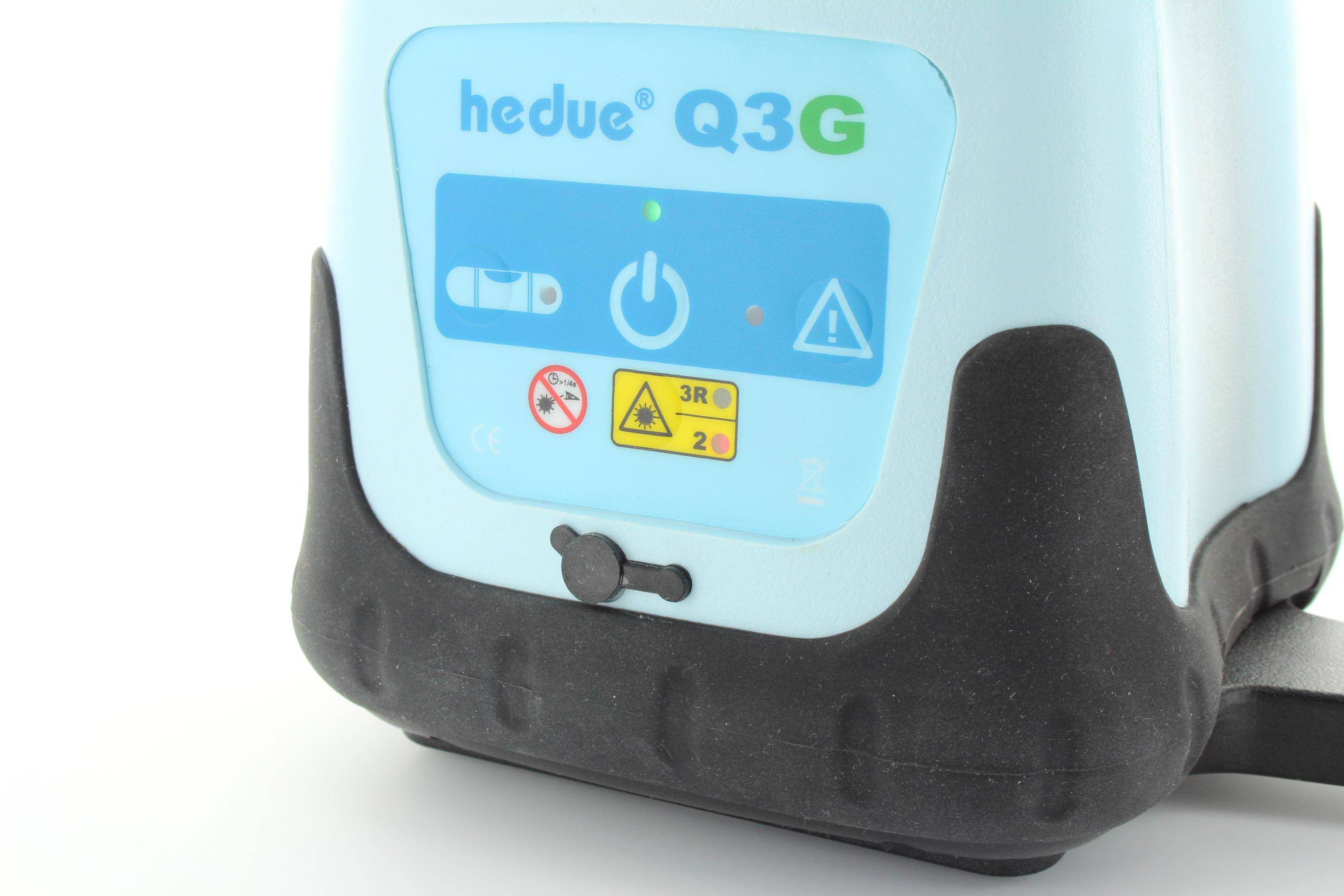 hedue® Q3G Rotationslaser - Grüner Baulaser mit zwei Laserklassen, Laserempfänger E2, Fernbedienung und Ladegerät-2