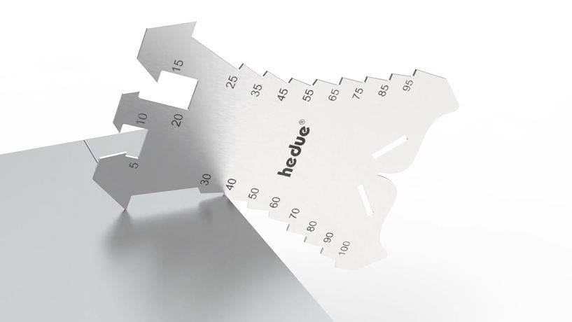 hedue® Anreißschablone M210 - Anreißwerkzeug für Dachdecker und Spengler, mit 20 Anschlagkanten von 5 bis 100 mm-1