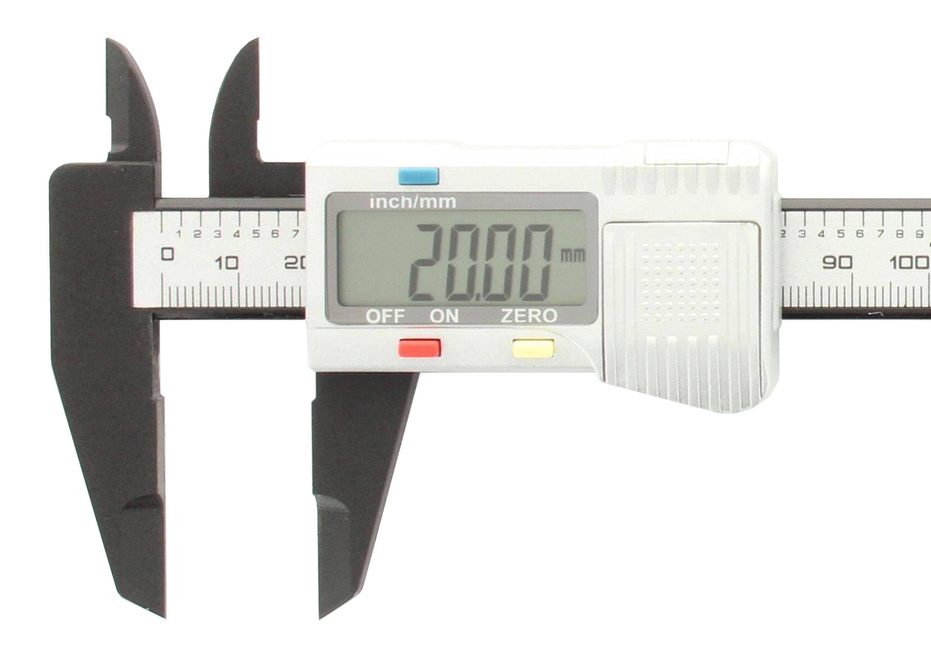 hedue® Digitaler Messschieber 150 mm - Schieblehre digital aus Carbon, mm/Inch Anzeige-1