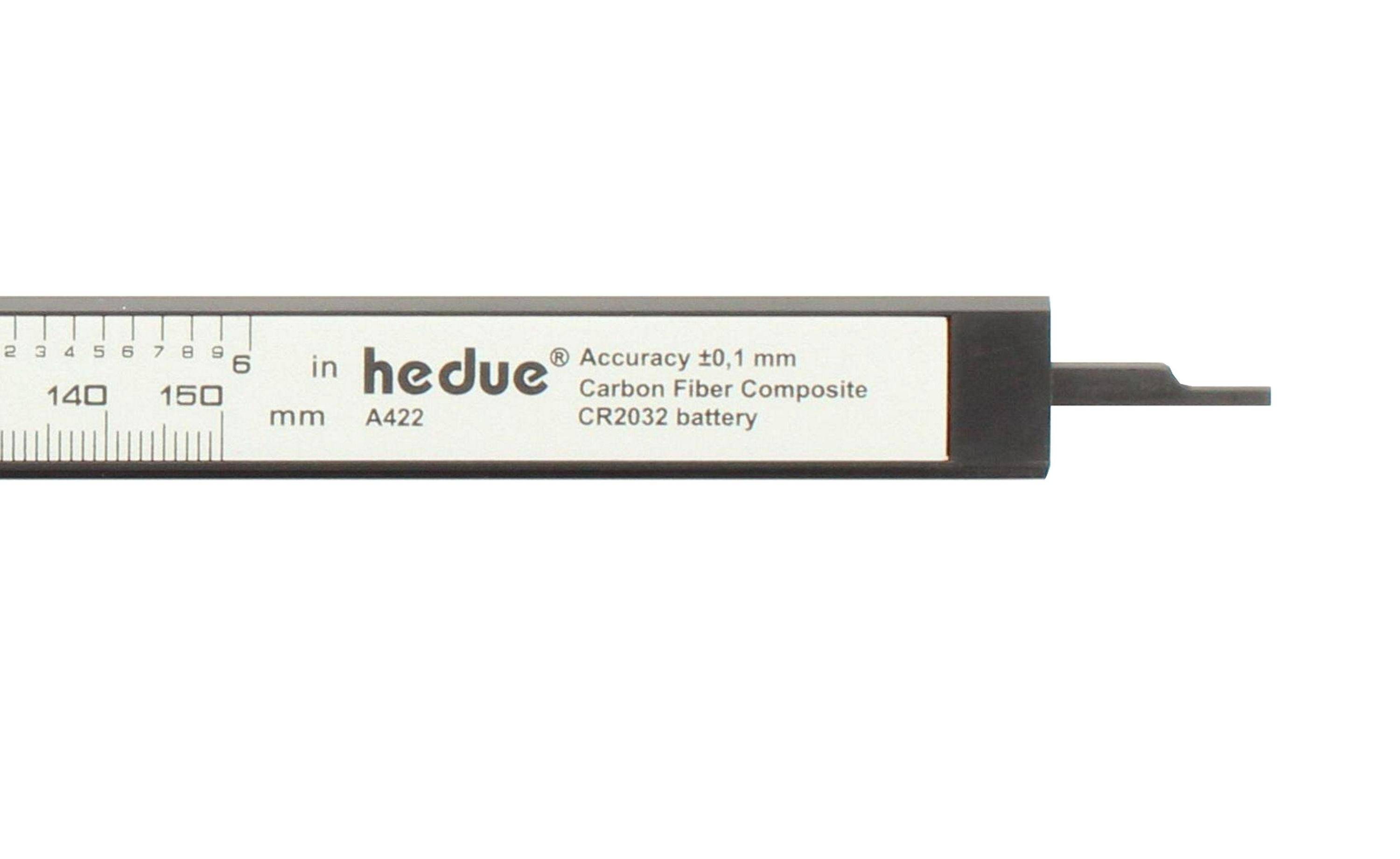 hedue® Digitaler Messschieber 150 mm - Schieblehre digital aus Carbon, mm/Inch Anzeige-2