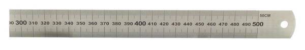 hedue® Stahllineal - Metalllineal aus rostfreiem Edelstahl, 50 cm