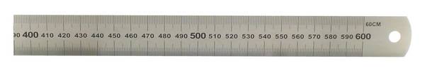 hedue® Stahllineal - Metalllineal aus rostfreiem Edelstahl, 60 cm