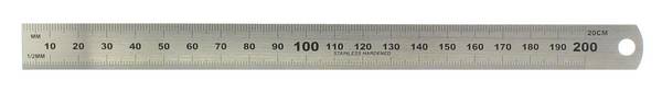 hedue® Stahllineal - Metalllineal aus rostfreiem Edelstahl, 20 cm