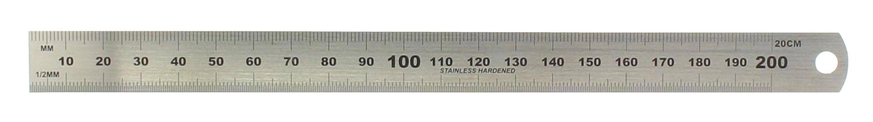 hedue® Stahllineal - Metalllineal aus rostfreiem Edelstahl, 20 cm-0