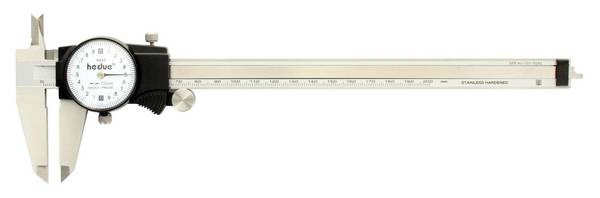 hedue® Uhr-Messschieber 200 mm - Schiebelehre mit Messuhr aus Edelstahl