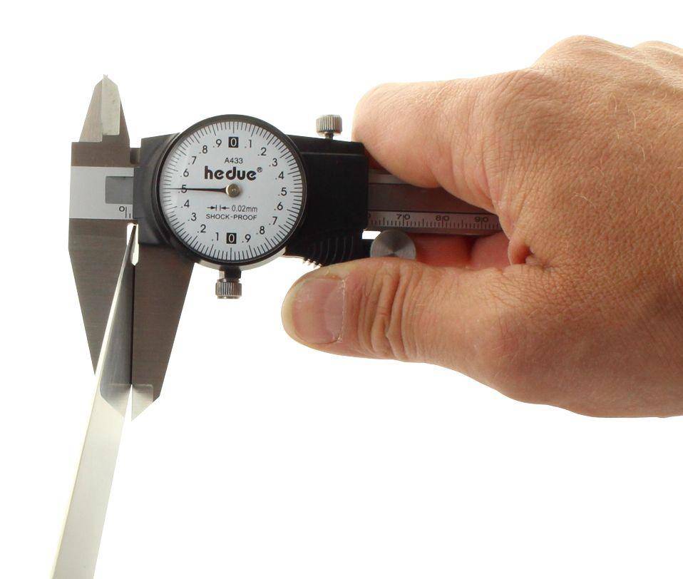 hedue® Uhr-Messschieber 200 mm - Schiebelehre mit Messuhr aus Edelstahl-1