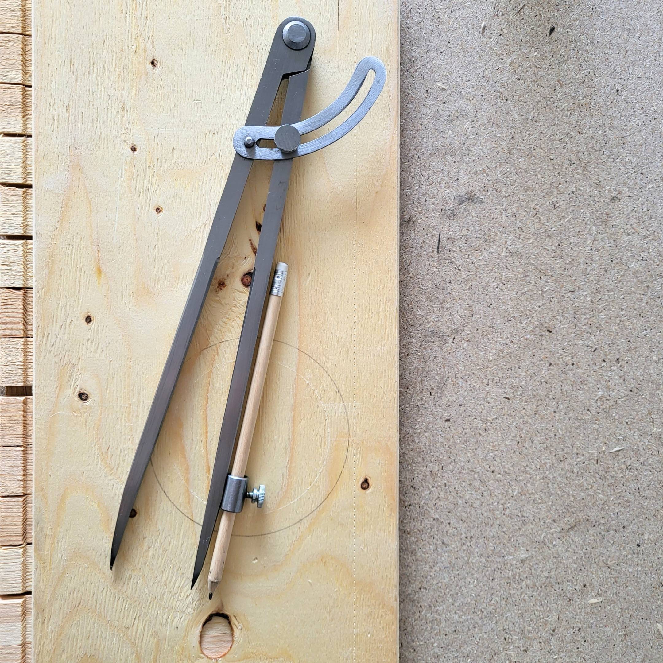 hedue® Spitzzirkel B605 - Anreißzirkel mit Stifthalter & Stellbogen, 50 cm-2