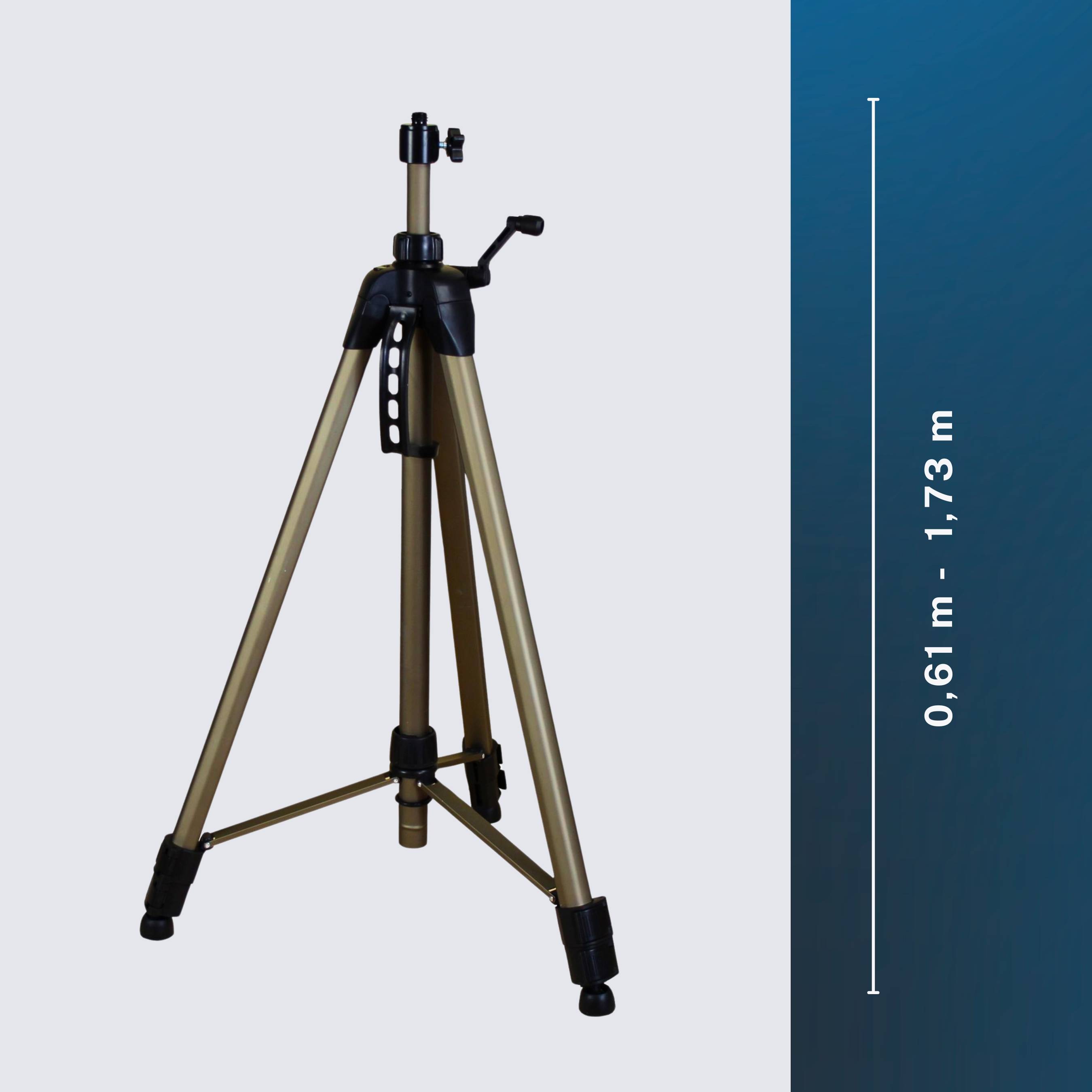 hedue® Kurbelstativ 173 cm – Höhenverstellbares Laserstativ mit 5/8" und 1/4" Gewinde-1