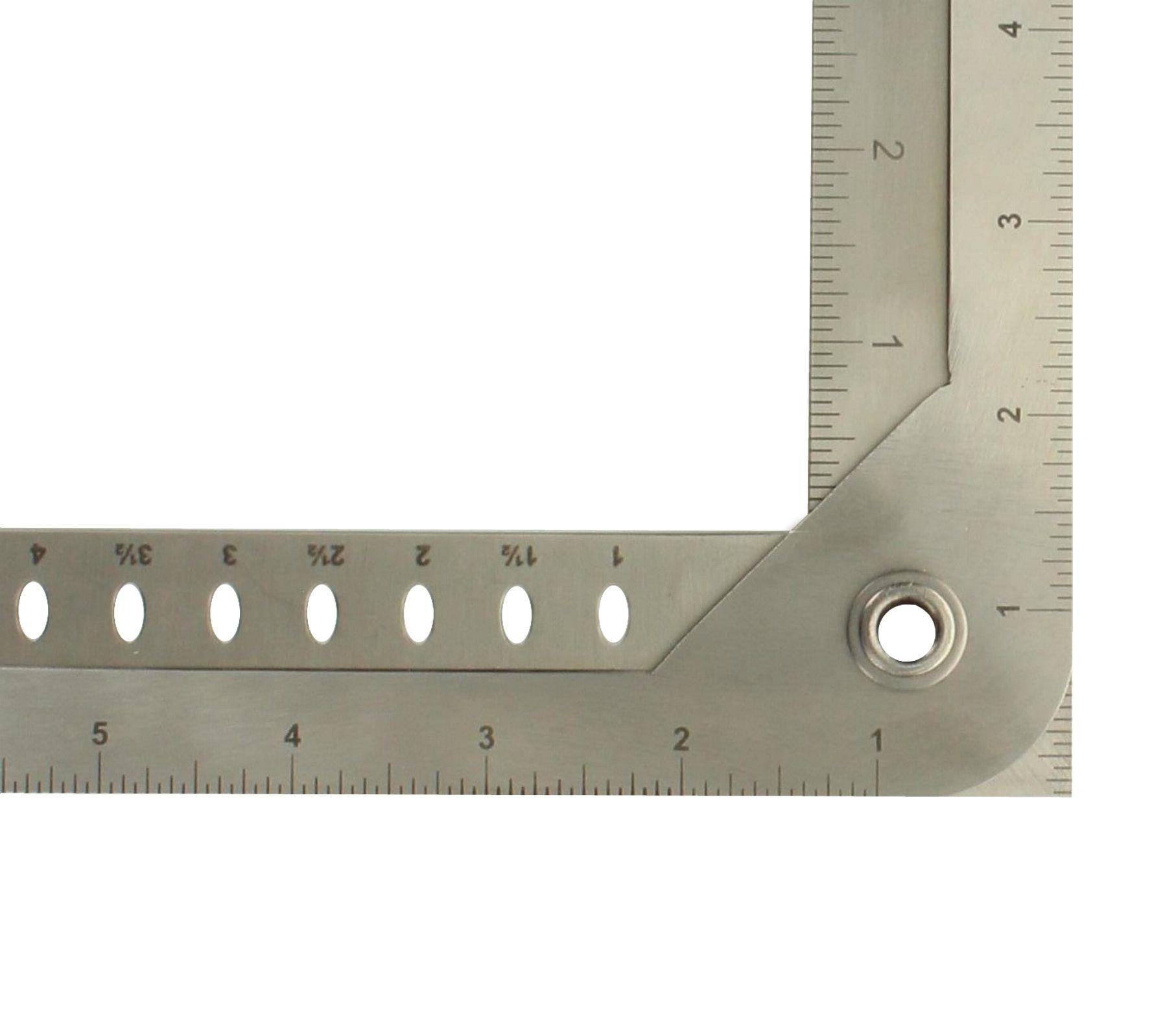 hedue® Anreissgerät Alpha Classic mit Inch-Skalierung - Alphawinkel für Zimmerer, Zimmermann Werkzeug, 430 x 795 x 5 mm-2