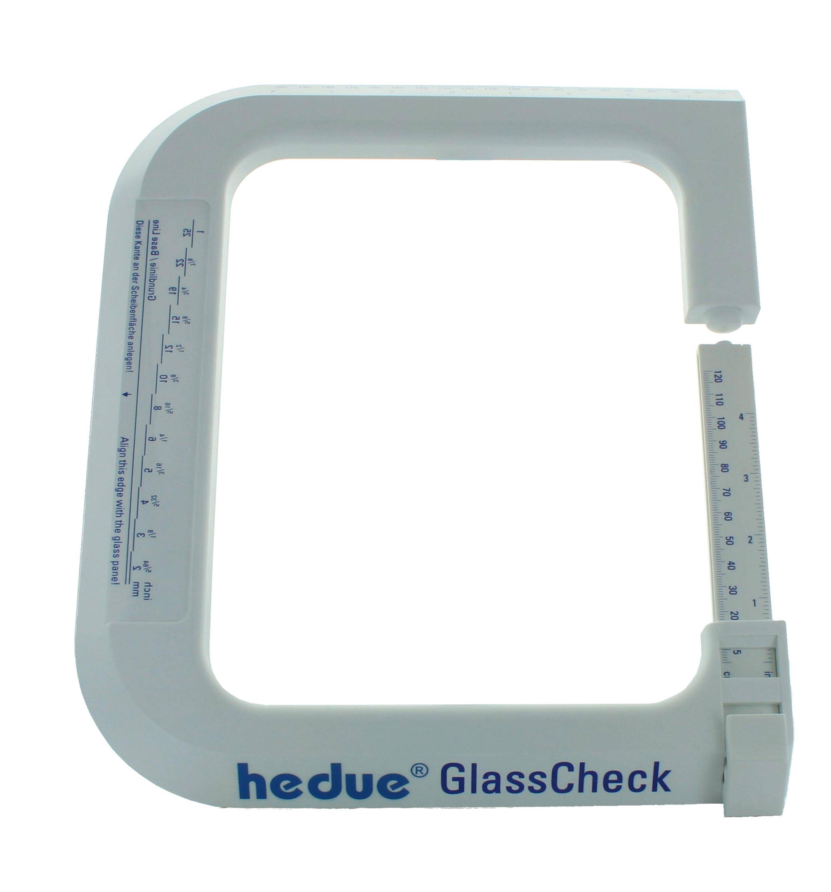 hedue® GlassCheck - Glasdickenmesser zur Messung der Glasstärke von Scheiben & Isolierverglasung, 0-120 mm-0