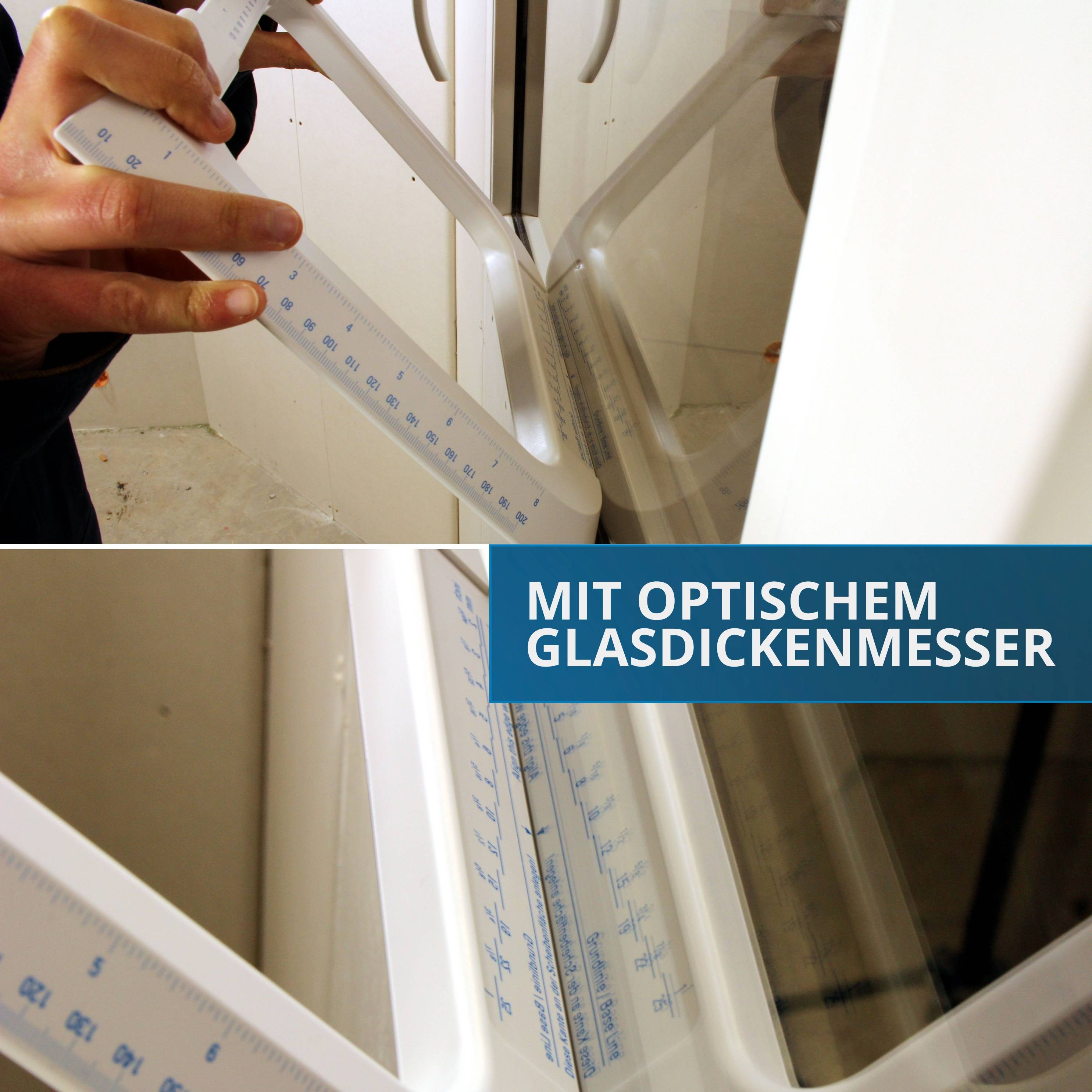 hedue® GlassCheck - Glasdickenmesser zur Messung der Glasstärke von Scheiben & Isolierverglasung, 0-120 mm-3
