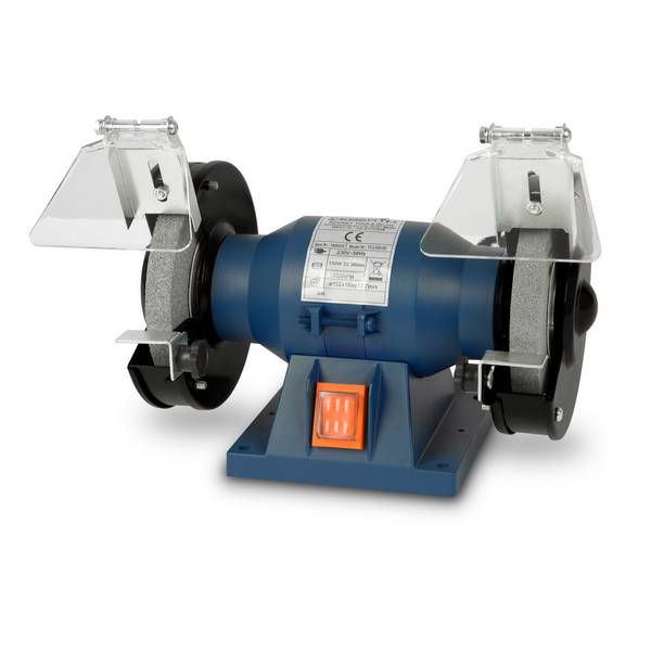 EBERTH Doppelschleifmaschine 150W, Schleifbock elektrisch mit 150mm Scheiben A36/A60, Funkenschutz, Auflage