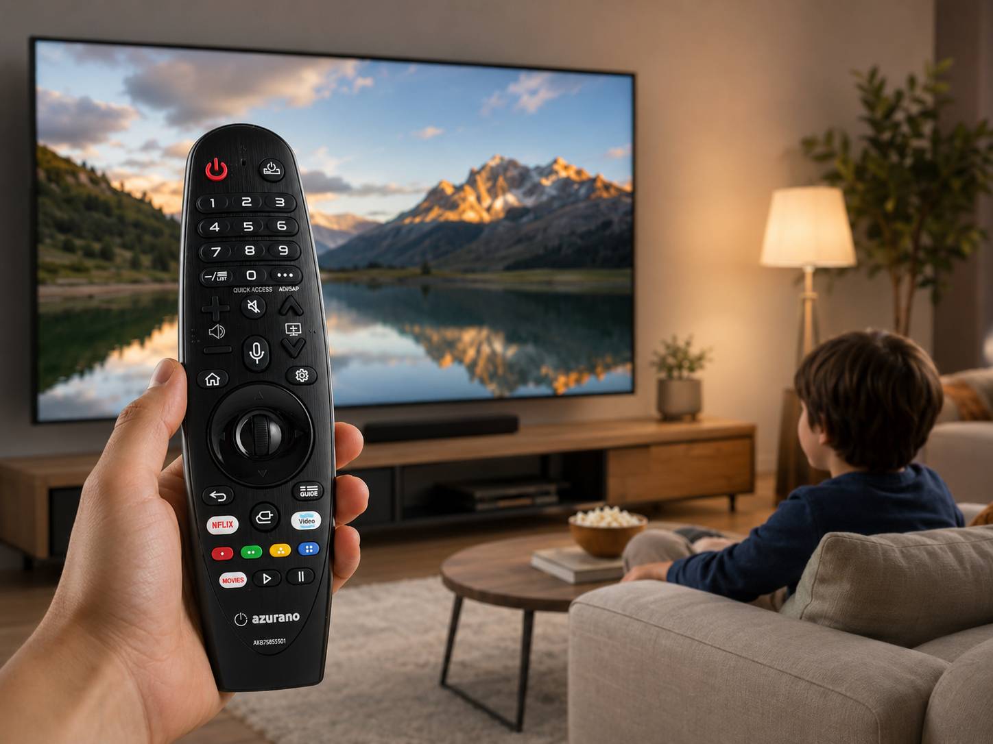 Universal IR Fernbedienung für LG 2020 - 2015 OLED NanoCell QNED 4K UHD HD TV - OHNE Maus & Sprache - azurano Magic-2