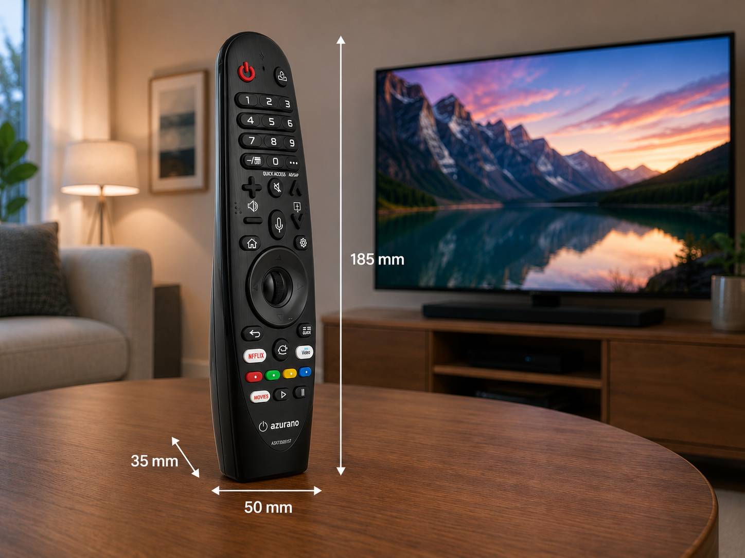 Universal IR Fernbedienung für LG 2020 - 2015 OLED NanoCell QNED 4K UHD HD TV - OHNE Maus & Sprache - azurano Magic-3