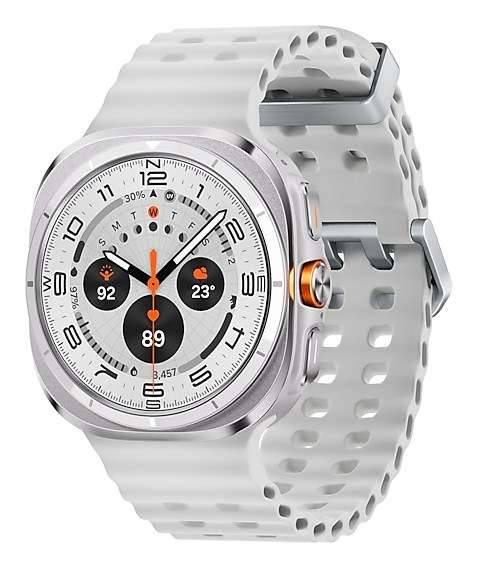 Galaxy Watch Ultra - 47 mm - Titanweiß - intelligente Uhr mit Marineband - Gummi-0