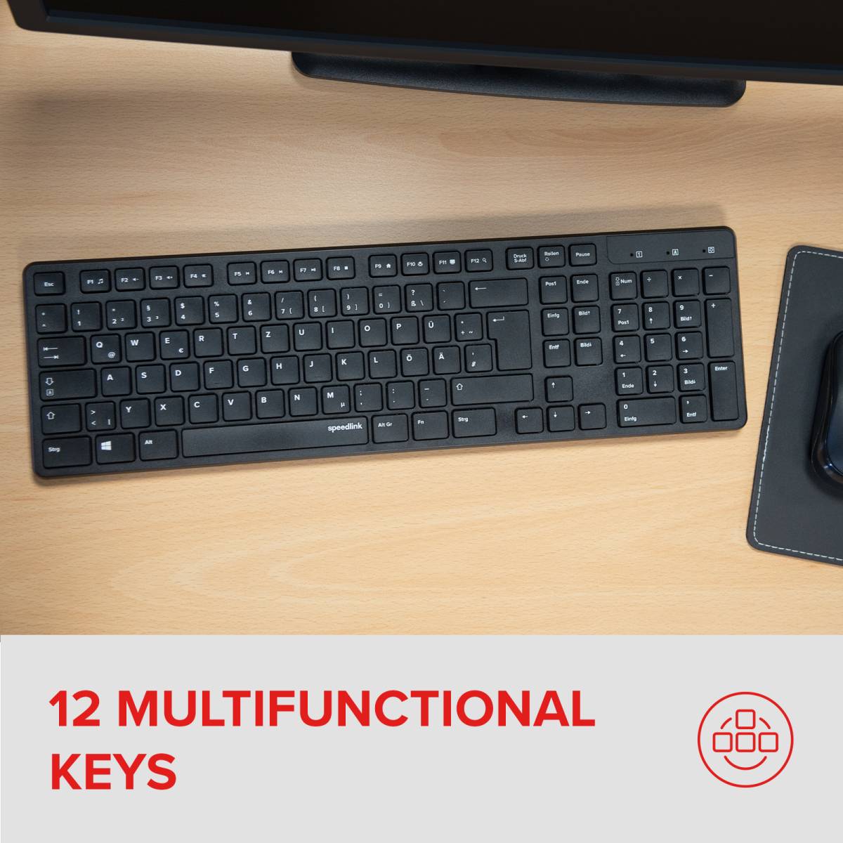 SPEEDLINK Signium Deskset Wireless black DE Layout - Tastatur - 1.600 dpi-1