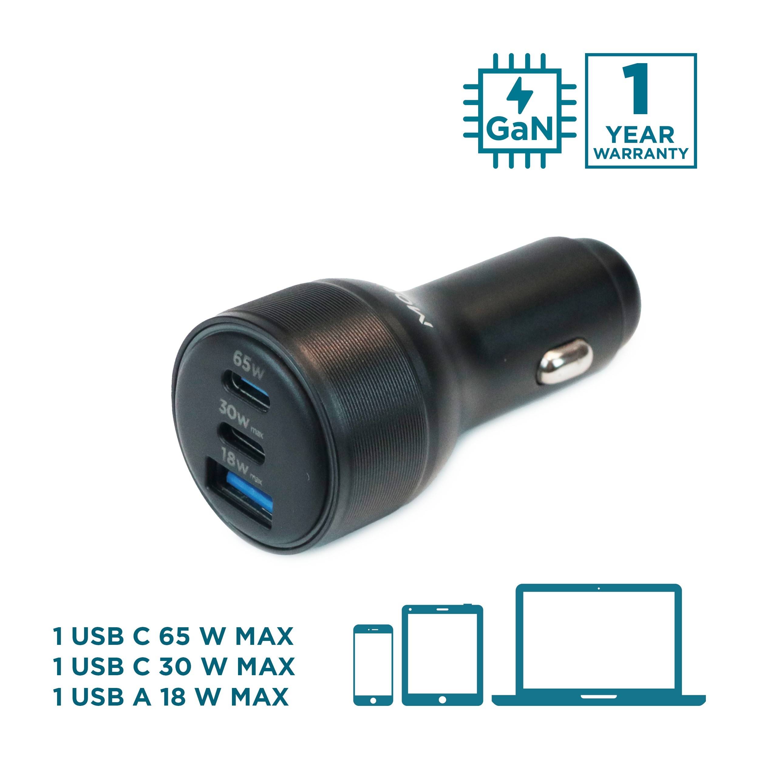 Mobilis Auto-Netzteil - universell - 95 Watt - 3 A (2 x USB-C, USB Typ A)-1