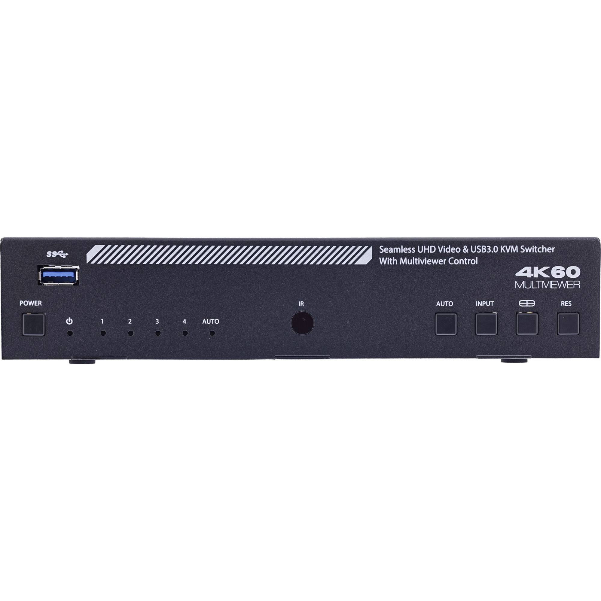 InLine® KVM Switch, 4-fach, HDMI, 4K60Hz, Multiviewer, USB Hub, schwarz Signalsteuerung KVM KVM-3