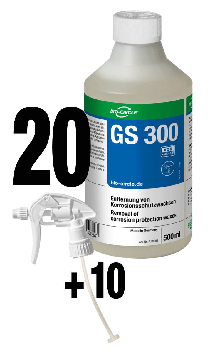 Bio-Circle Spezialreiniger GS 300, VE 20 x PE-HD Flasche à 500 ml + 10 Sprayer-0