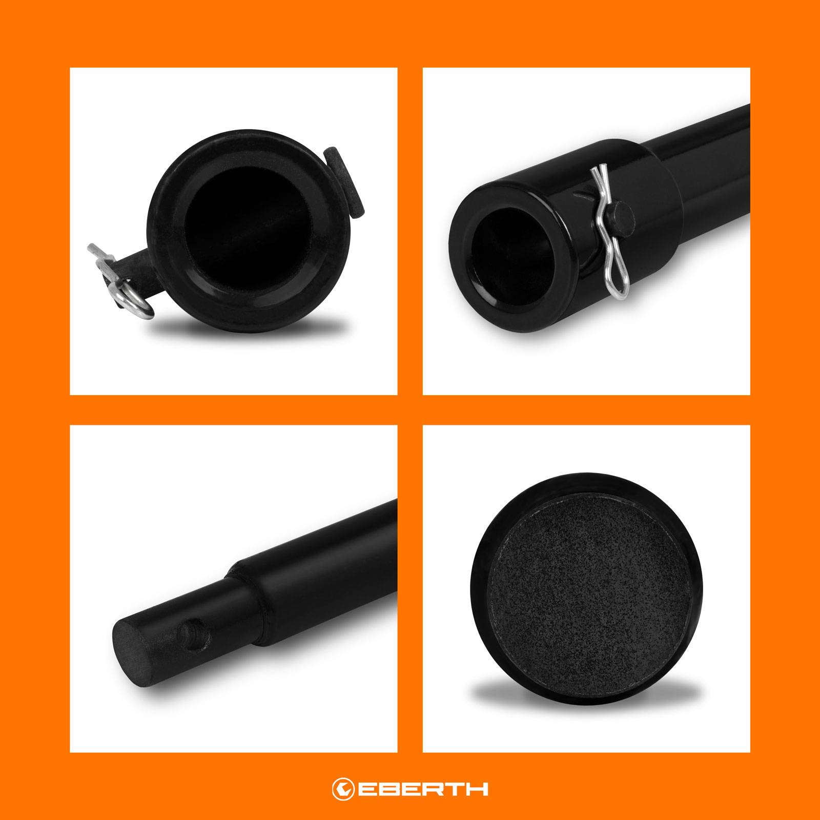 EBERTH Verlängerung für Erdbohrer Set 4-tlg., Bohrerverlängerung Stahl, 400–1000mm, Ø20mm, Sicherungsbolzen-3