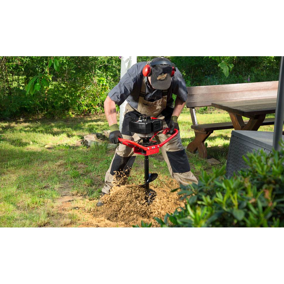 EBERTH Benzin Erdbohrer 3PS 52ccm, Gartenbohrer 2-Takt mit 3 Bohrern Ø100/150/200mm, Fliehkraftkupplung-3