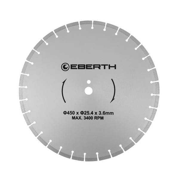 EBERTH Trennscheibe Diamant 450mm, Diamantscheibe 25,4mm Bohrung, für Stein, Beton, Fliesen, Keramik