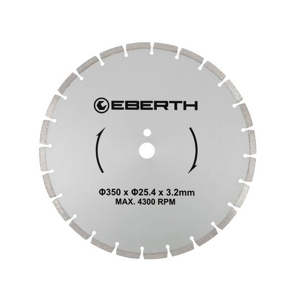 EBERTH Trennscheibe Diamant 350mm, Diamantscheibe 25,4mm Bohrung, für Stein, Beton, Fliesen, Keramik
