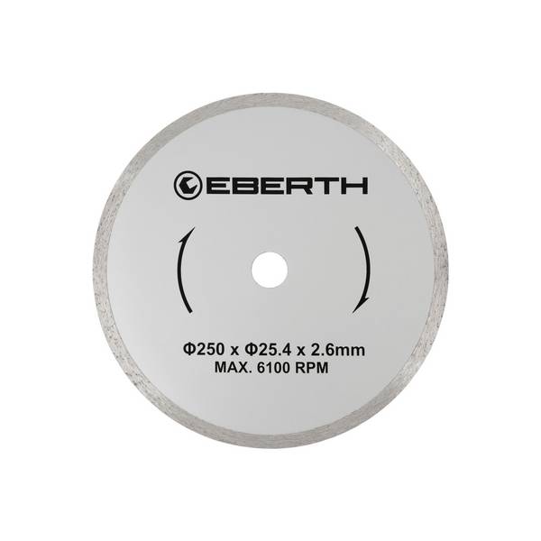 EBERTH Trennscheibe Diamant 250mm, Diamantscheibe 25,4mm Bohrung, für Stein, Beton, Fliesen, Keramik
