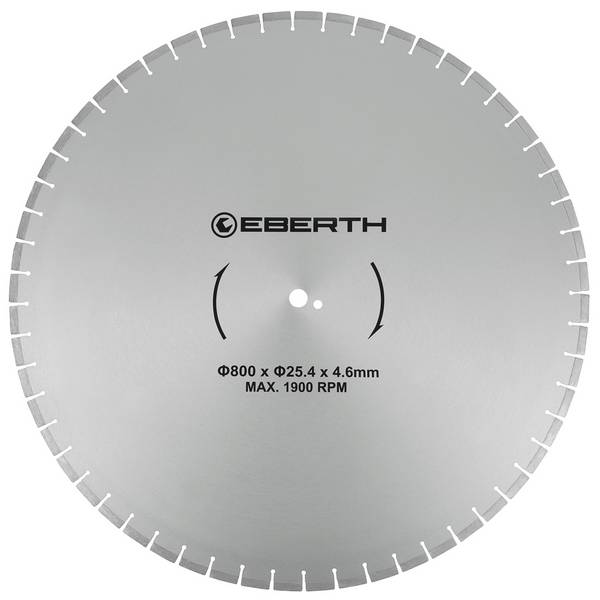 EBERTH Trennscheibe Diamant 800mm, Diamantscheibe 25,4mm Bohrung, für Stein, Beton, Fliesen, Keramik