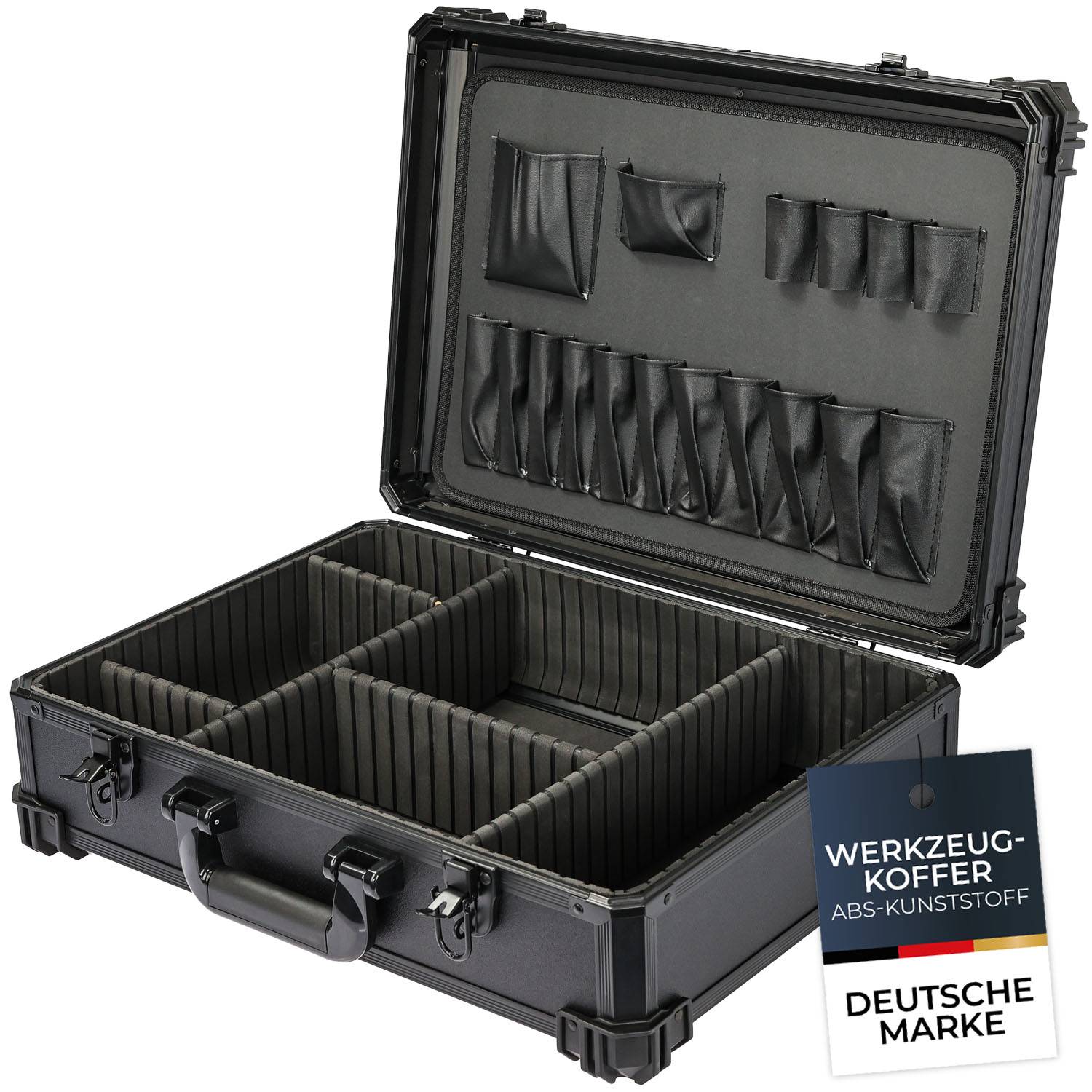 HMF Werkzeugkoffer leer, Werkzeugkasten groß mit individueller Fachaufteilung, 46 x 33 x 15 cm-0