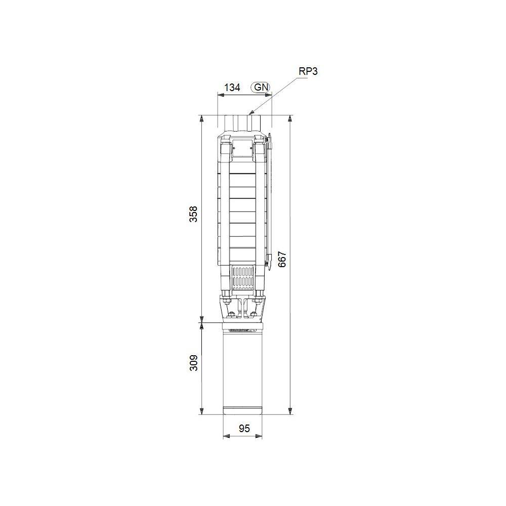 Grundfos Unterwasserpumpe SP32-18, 3x380-415V 15kW 60 bar, Volumenstrom 32m3/h, Einschaltart DOL, mit Kabel-2