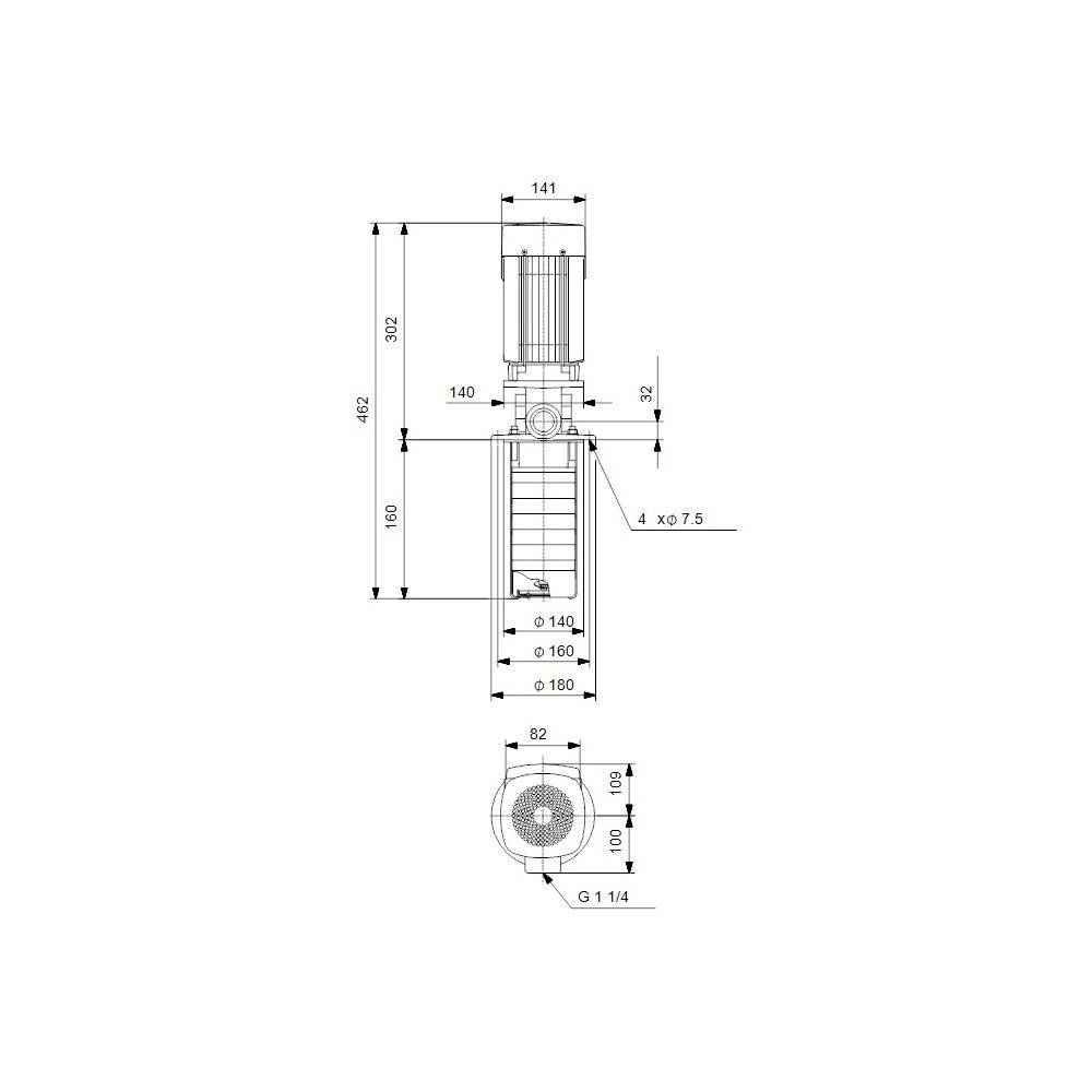 Grundfos Eintauchpumpe MTR 3-15/15 A-W-A-HUUV, 3x230/400V 1,1kW 2853/min max. Arbeitsdruck 25 bar-2