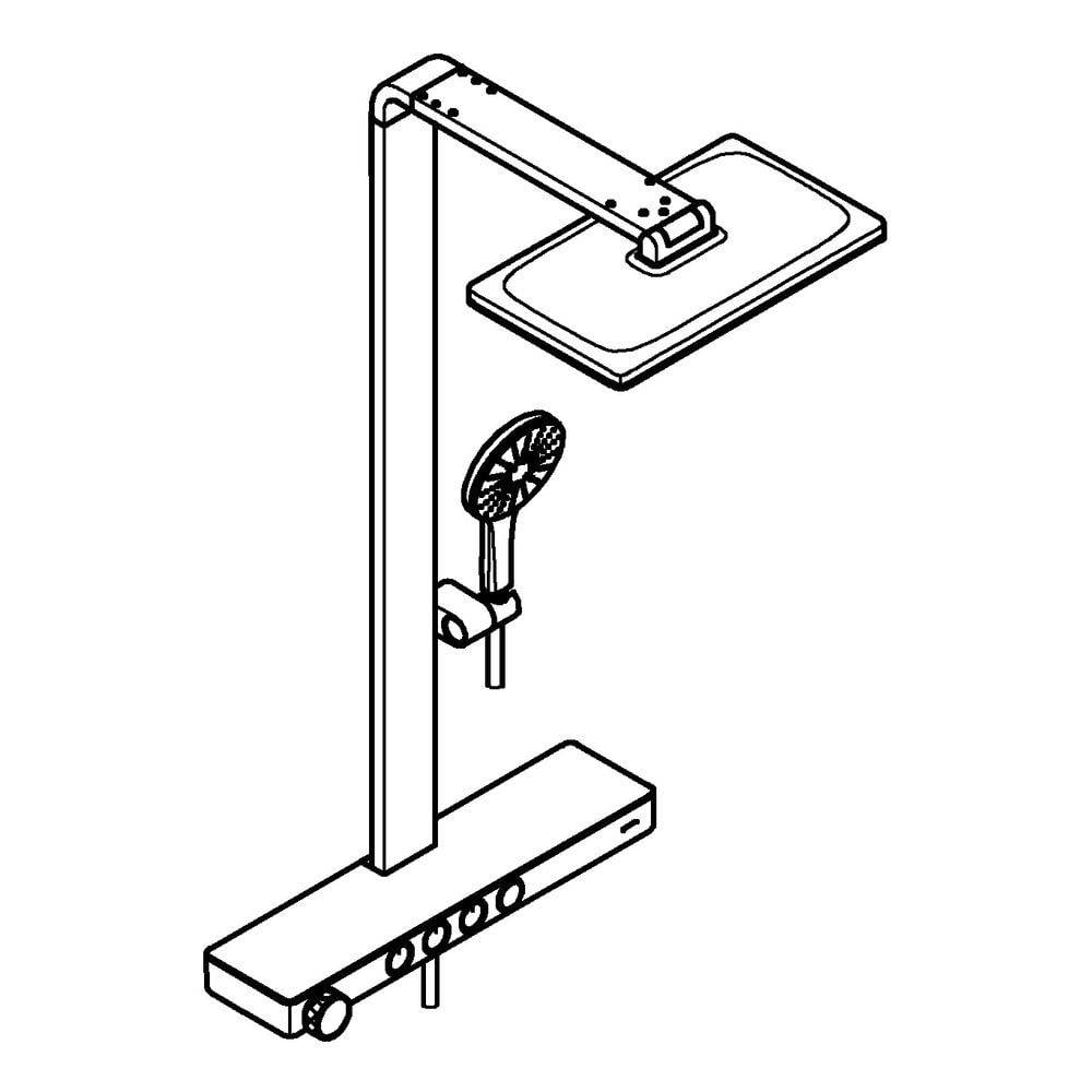 Grohe Rainshower Aqua Pure 100961 Duschsystem Wandmontage mit SmartControl Thermostat u. Kopfbrause 400x230mm, Chrom,-1