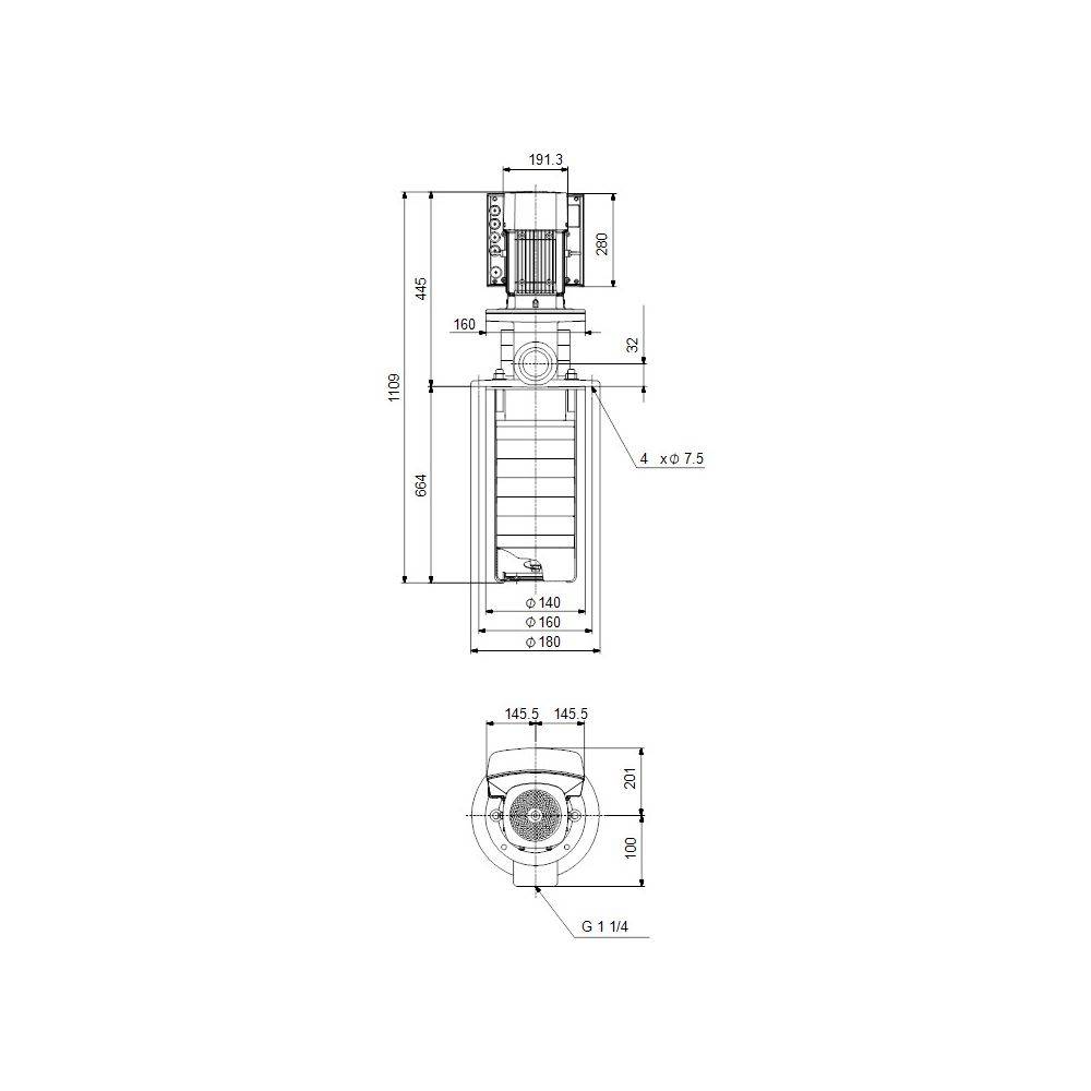 Grundfos Eintauchpumpe geregelt MTRE 5-20/20 A-W-A-HUUV, 3x380-500V 3kW 2881/min max. Arbeitsdruck 30 bar-2