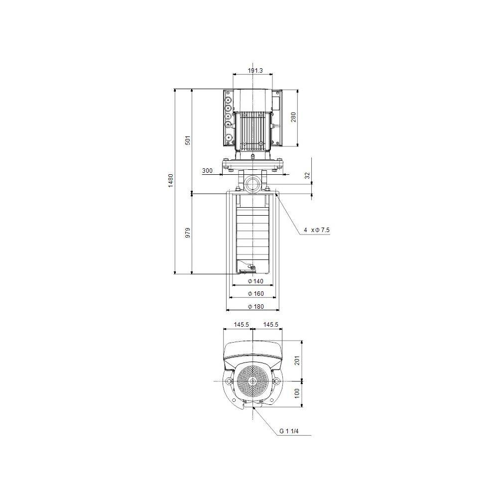 Grundfos Eintauchpumpe geregelt MTRE 15-7/7 A-W-A-HUUV, 3x380-500V 5,5kW 2897/min max. Arbeitsdruck 30 bar-2
