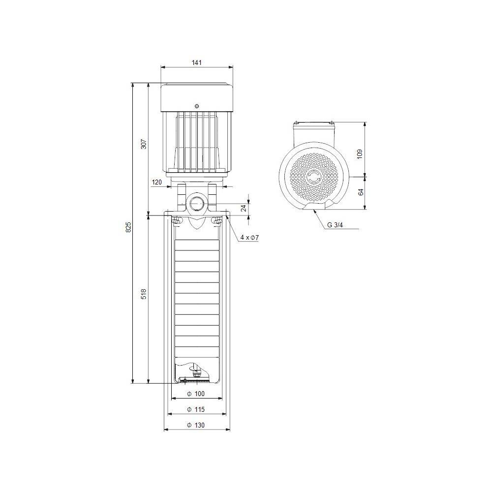 Grundfos Eintauchpumpe SPK 1-1/1 A-W-A-AUUV, 3x266/460 0,06kW 3360/min max. Arbeitsdruck 25 bar-2